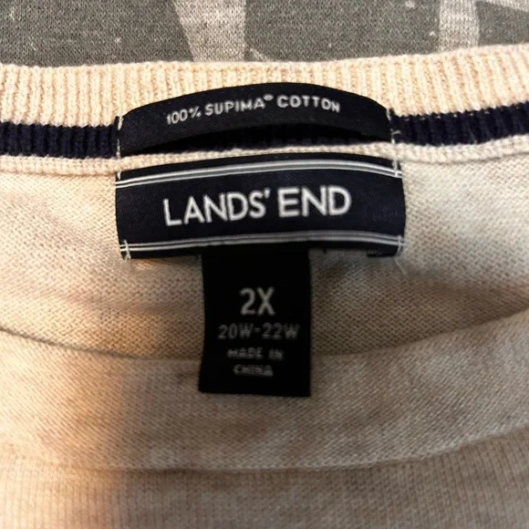 Lands' End women’s 2X Cream Sweater with Festive Design - Picture 5 of 5